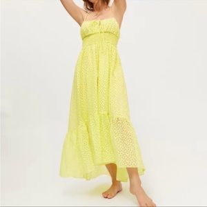 Urban outfitters yellow reina floral maxi dress